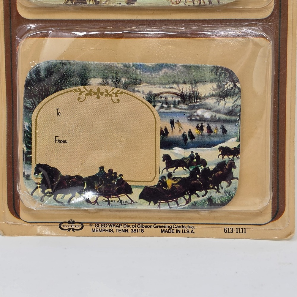 NOS 3 Packs Sealed Vintage Christmas Gift Tags Courier & Ives Cleo Papercraft - Picture 4 of 16